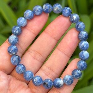 8.5mm‎ stretchable flashy purple kyanite bracelet 0786